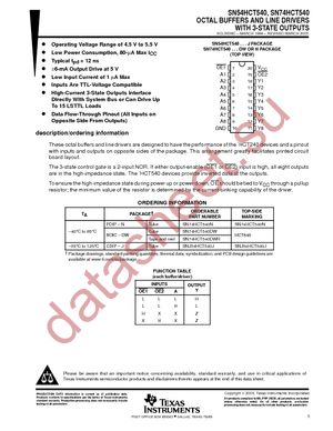 SN74HCT540DWRG4 datasheet  